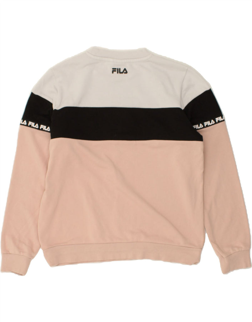 FILA Womens Sweatshirt Jumper UK 16 Large Multicoloured Colourblock Cotton | Vintage Fila | Thrift | Second-Hand Fila | Used Clothing | Messina Hembry 