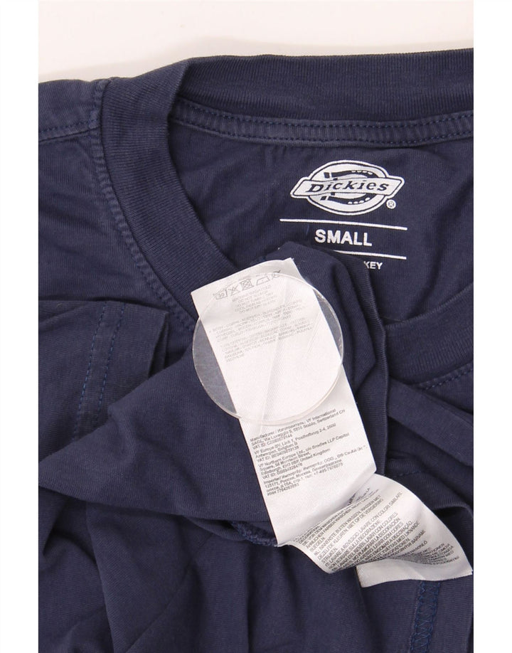 DICKIES Mens Graphic T-Shirt Top Small Navy Blue Cotton