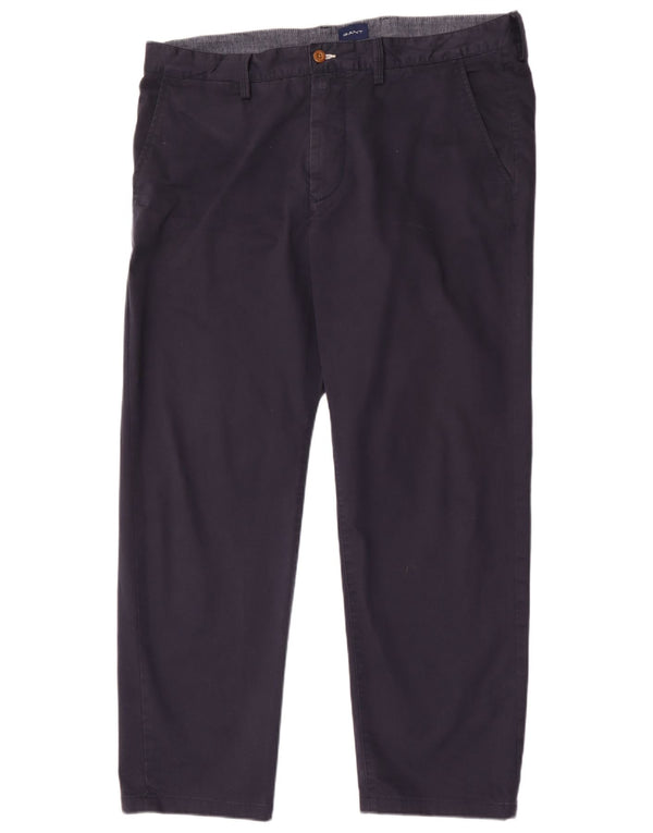 Gant Mens Regular Chino Trousers W38 L30 Navy Blue Cotton