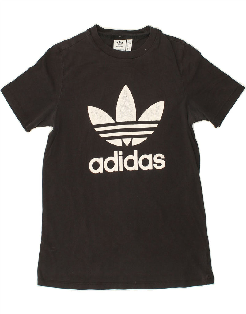 ADIDAS Womens Graphic T-Shirt Top UK 12 Medium Black Cotton Vintage Adidas and Second-Hand Adidas from Messina Hembry 