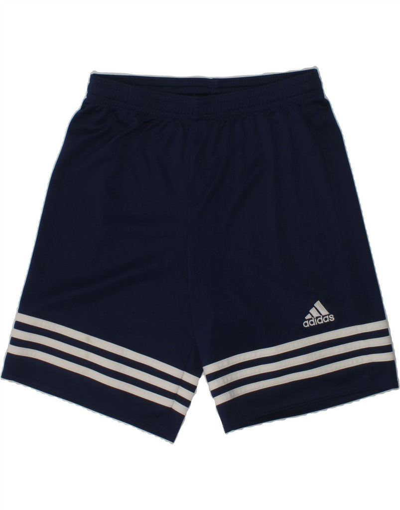 ADIDAS Boys Climalite Sport Shorts 11-12 Years Large  Navy Blue Polyester | Vintage Adidas | Thrift | Second-Hand Adidas | Used Clothing | Messina Hembry 