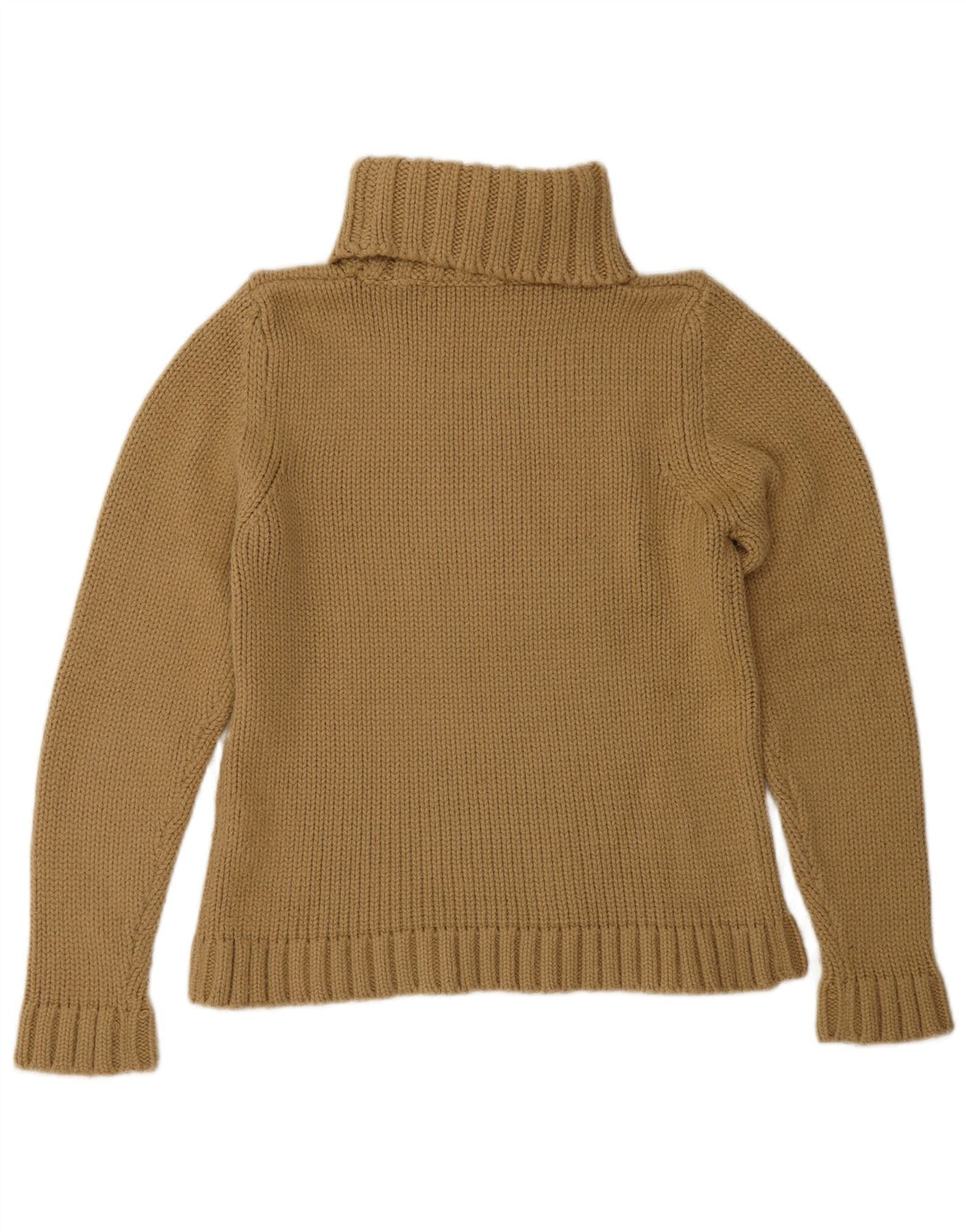 Zara Womens Roll Neck Jumper Sweater UK 14 Large Brown Acrylic