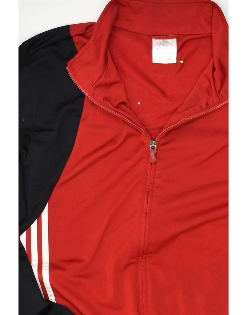 ADIDAS Mens Tracksuit Top Jacket UK 44/46 Large Red Colourblock Polyester | Vintage Adidas | Thrift | Second-Hand Adidas | Used Clothing | Messina Hembry 