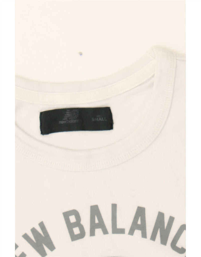 NEW BALANCE Mens Boston Graphic T-Shirt Top Small White Cotton Vintage New Balance and Second-Hand New Balance from Messina Hembry 