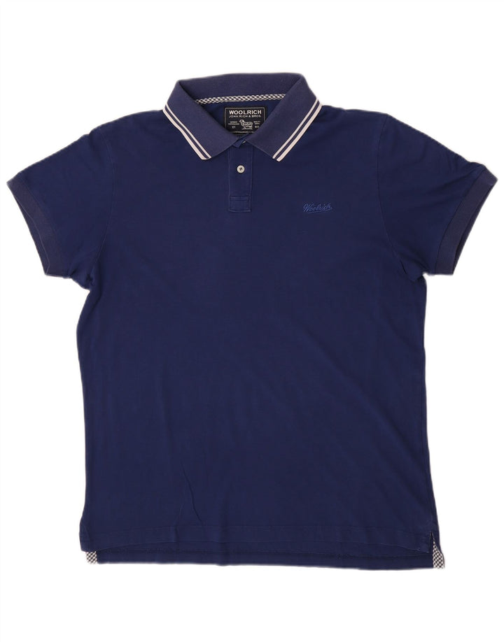 Woolrich Mens Polo Shirt Large Navy Blue Cotton