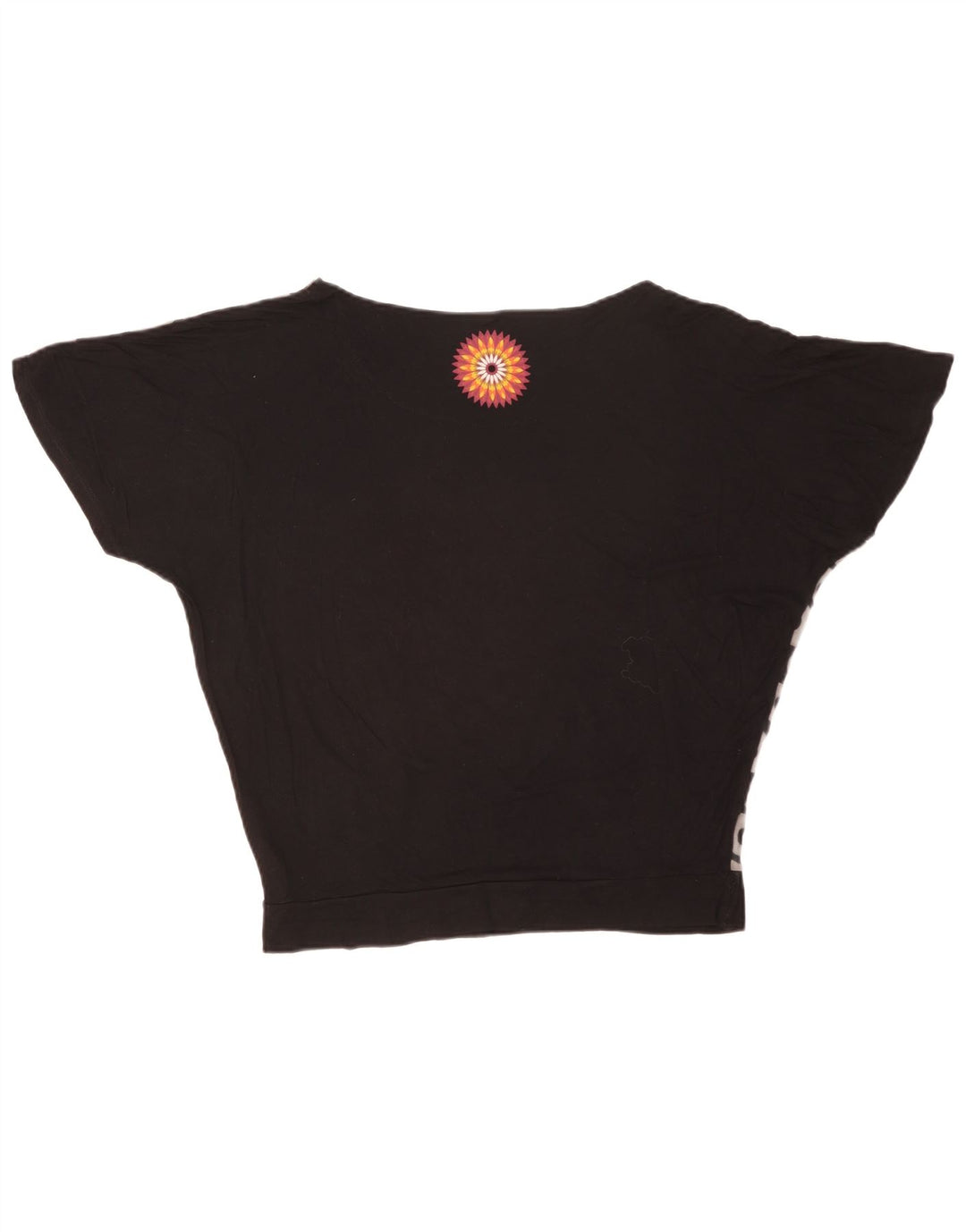 Desigual Womens Graphic Blouse Top UK 14 Medium Black Geometric Viscose
