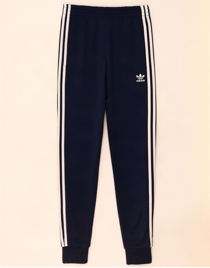 Adidas Mens Tracksuit Trousers Joggers XS Navy Blue Polyester