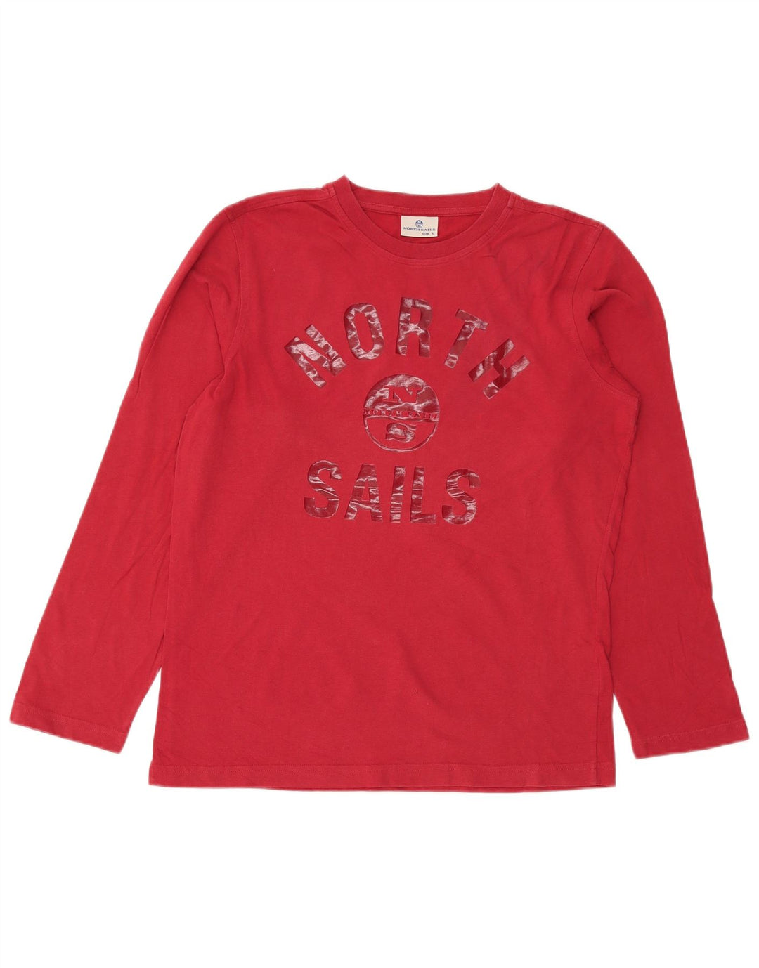 North Sails Mens Graphic Top Long Sleeve Large Red Cotton