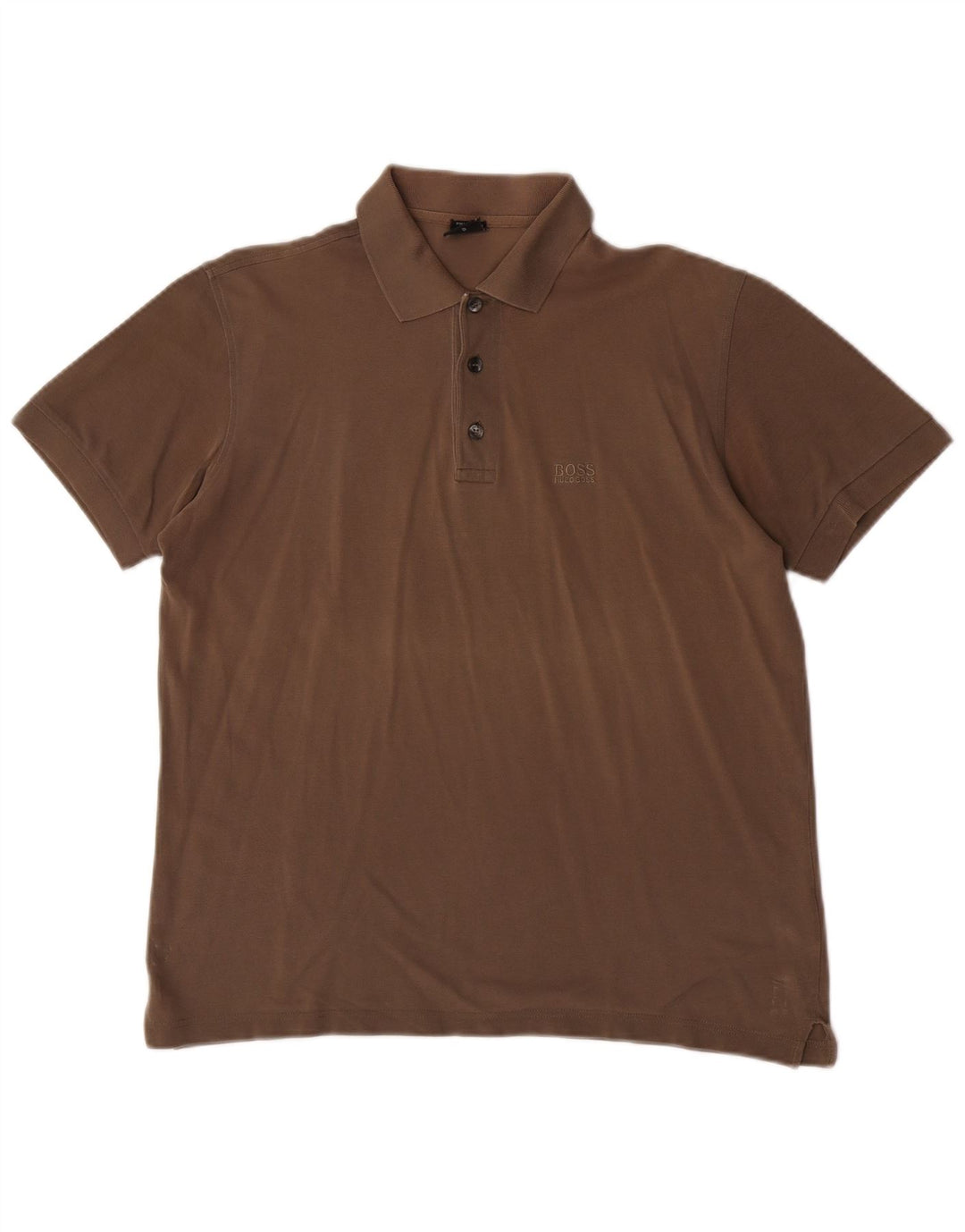 Hugo Boss Mens Polo Shirt Small Brown Cotton