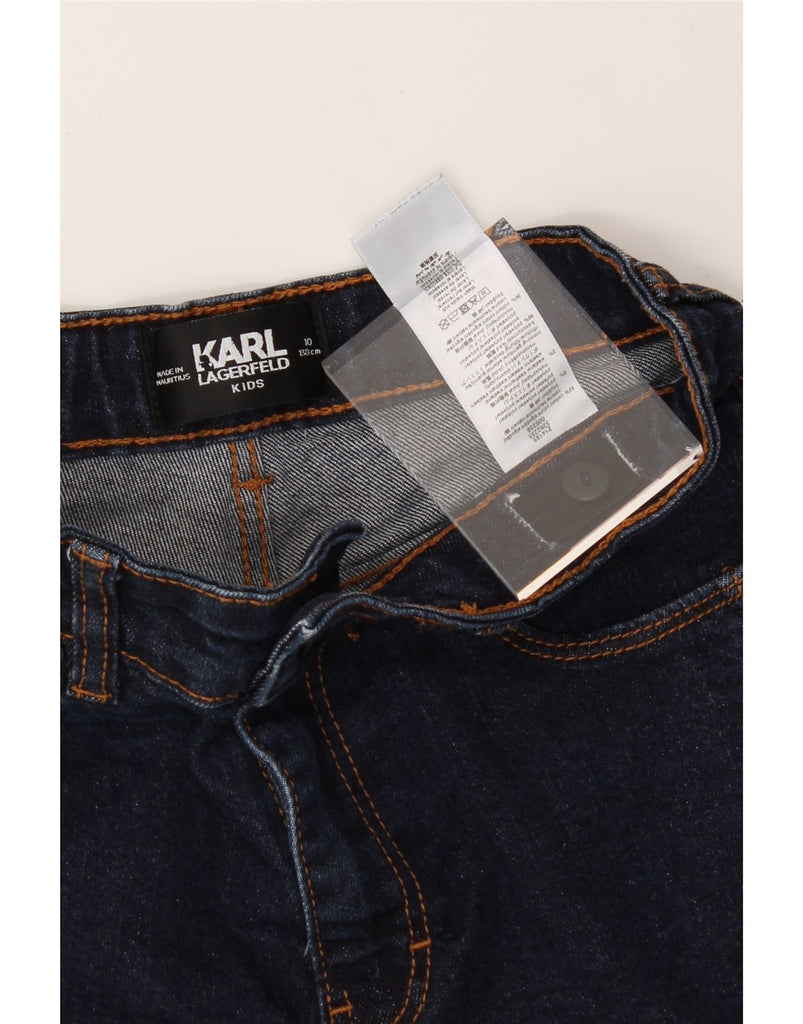 KARL LAGERFELD Girls Straight Jeans 9-10 Years W24 L24 Navy Blue Cotton Vintage Karl Lagerfeld and Second-Hand Karl Lagerfeld from Messina Hembry 