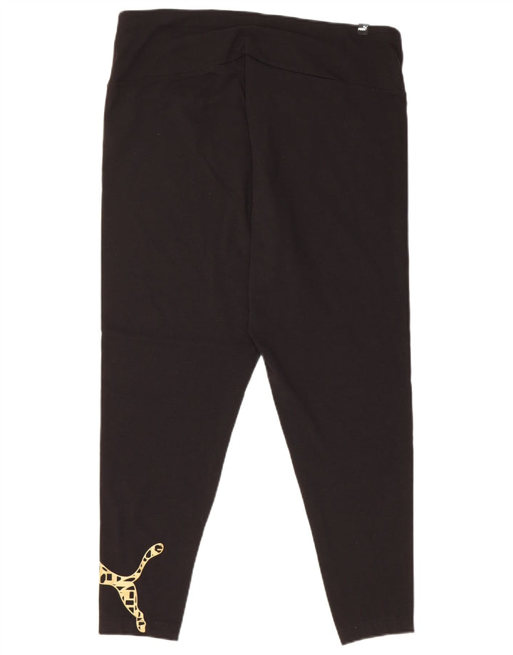 PUMA Womens Graphic Leggings UK 18 XL Black Cotton