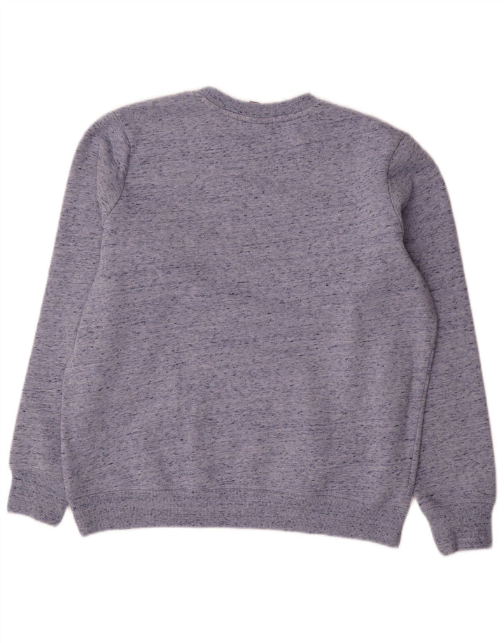 Superdry Womens Oversized Sweatshirt Jumper UK 12 Medium Blue Flecked