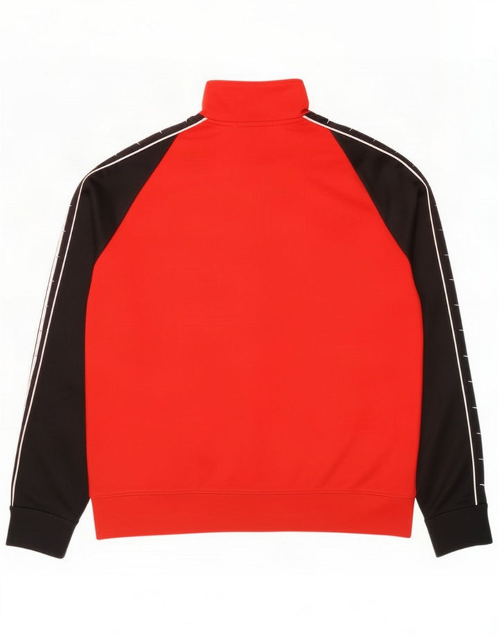 Nike Mens Graphic Tracksuit Top Jacket Large Red Colourblock Polyester