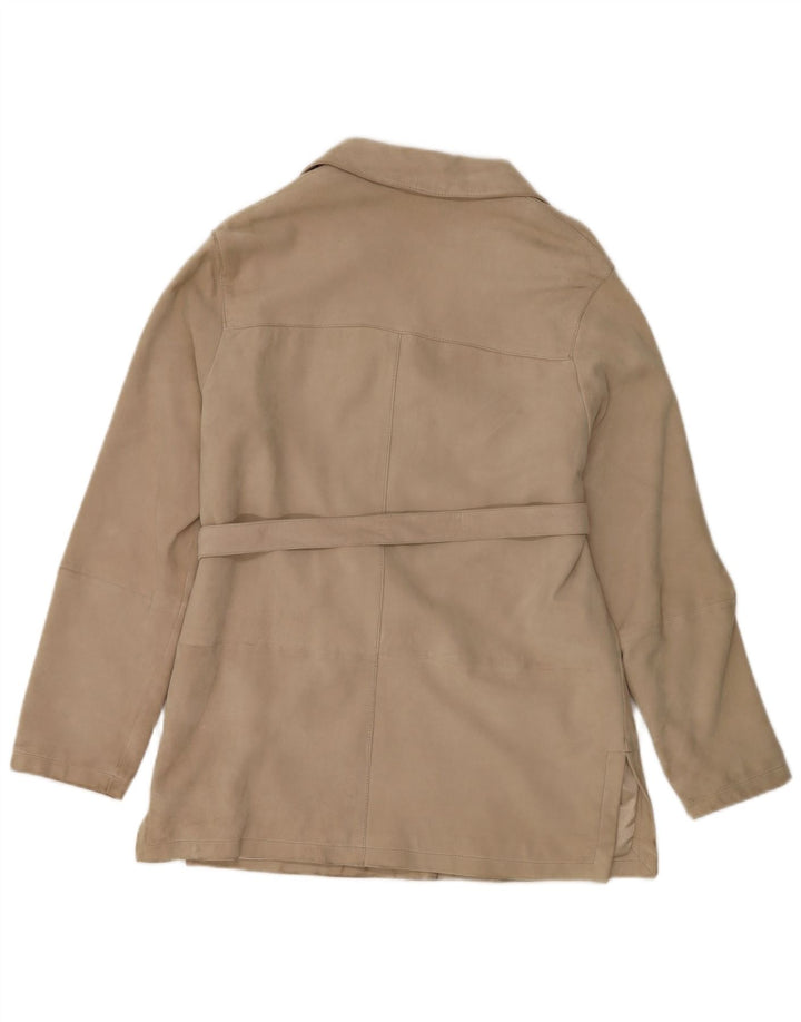 Ombraluce Womens Weekend 4 Button Suede Blazer Jacket IT 42 Medium Beige