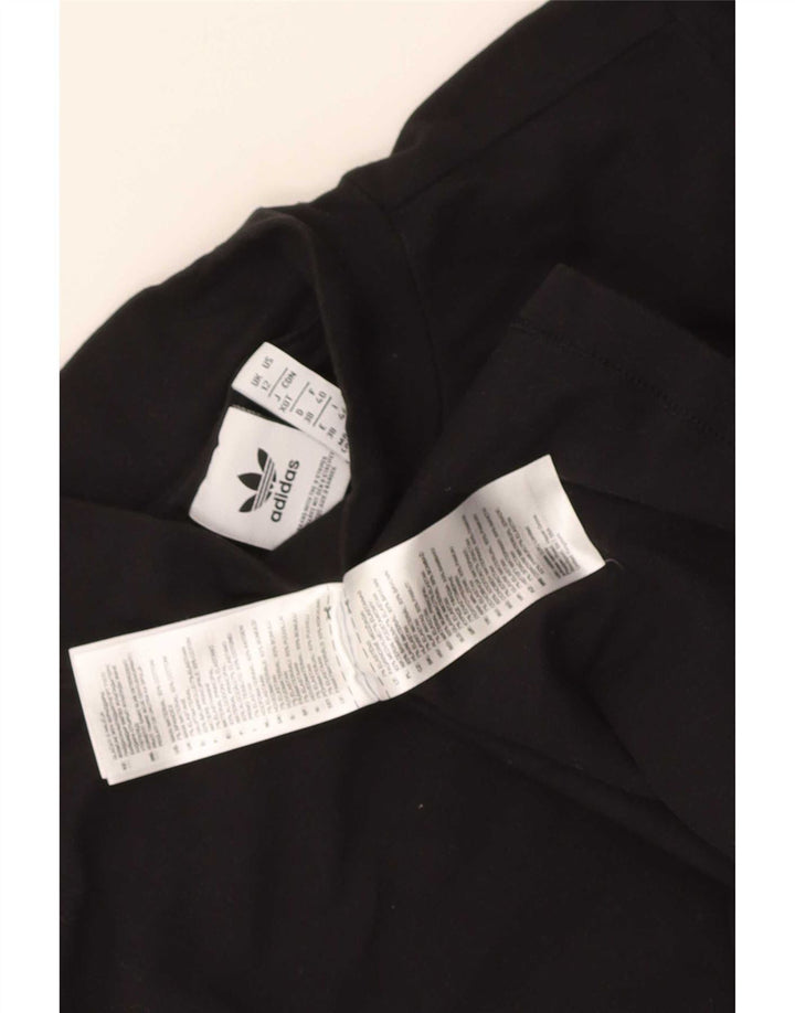 Adidas Womens Top Long Sleeve UK 12 Medium Black Cotton