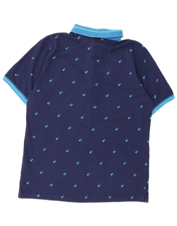 Sneaker Freak  Mens Polo Shirt XL Navy Blue Spotted Cotton