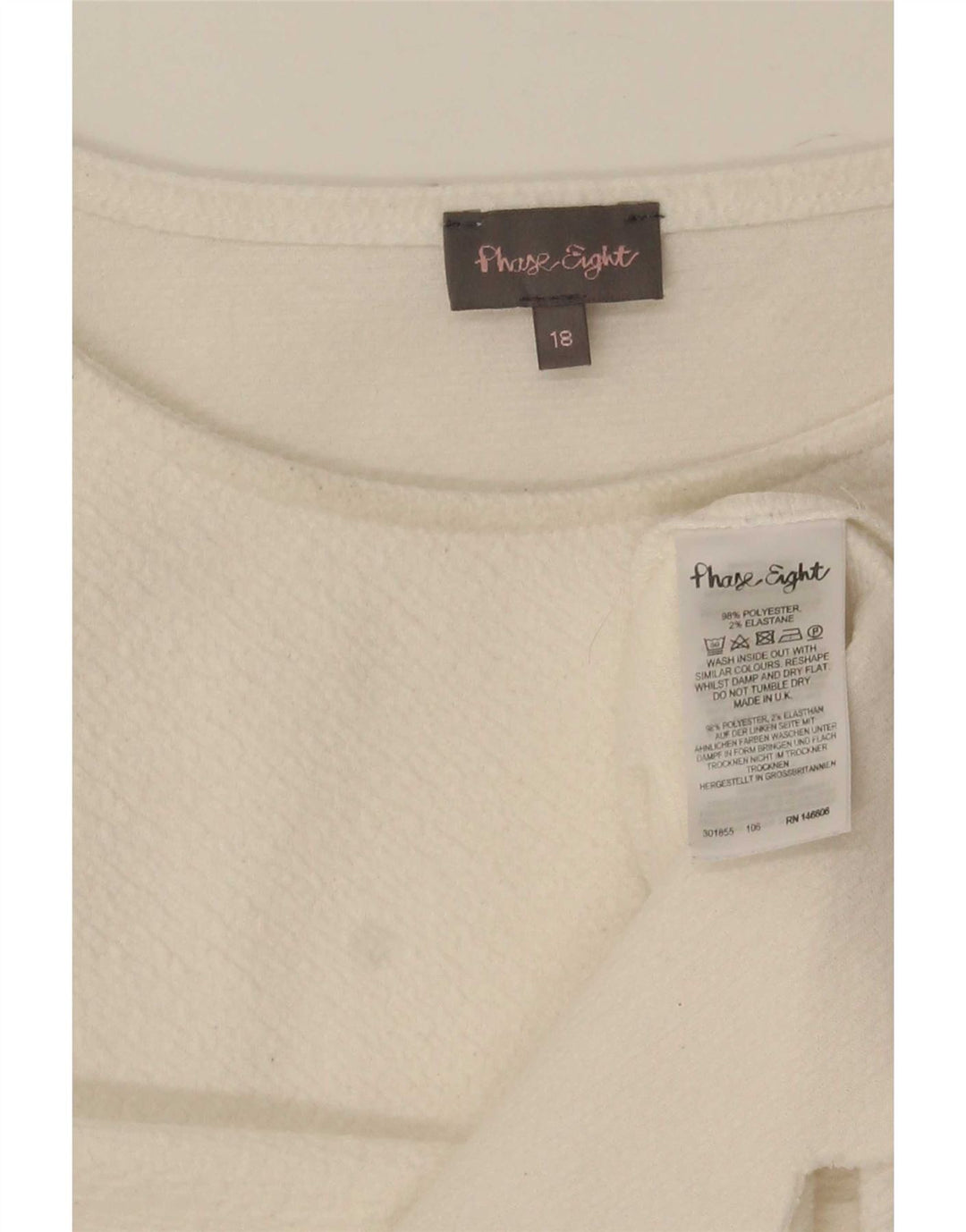 Phase Eight Womens Blouse Top UK 18 XL Off White Polyester