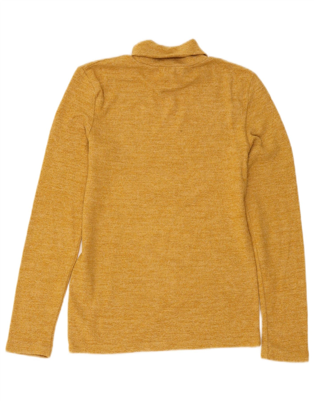 Zara Womens Roll Neck Top Long Sleeve UK 12 Medium Yellow Flecked Viscose