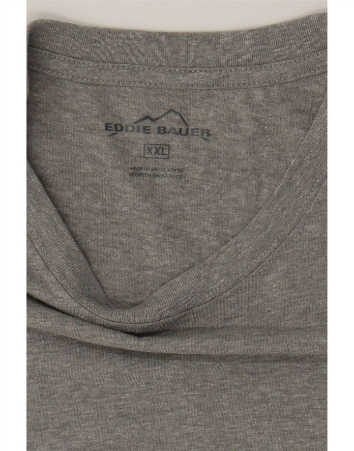 EDDIE BAUER Mens T-Shirt Top 2XL Grey Cotton Vintage Eddie Bauer and Second-Hand Eddie Bauer from Messina Hembry 
