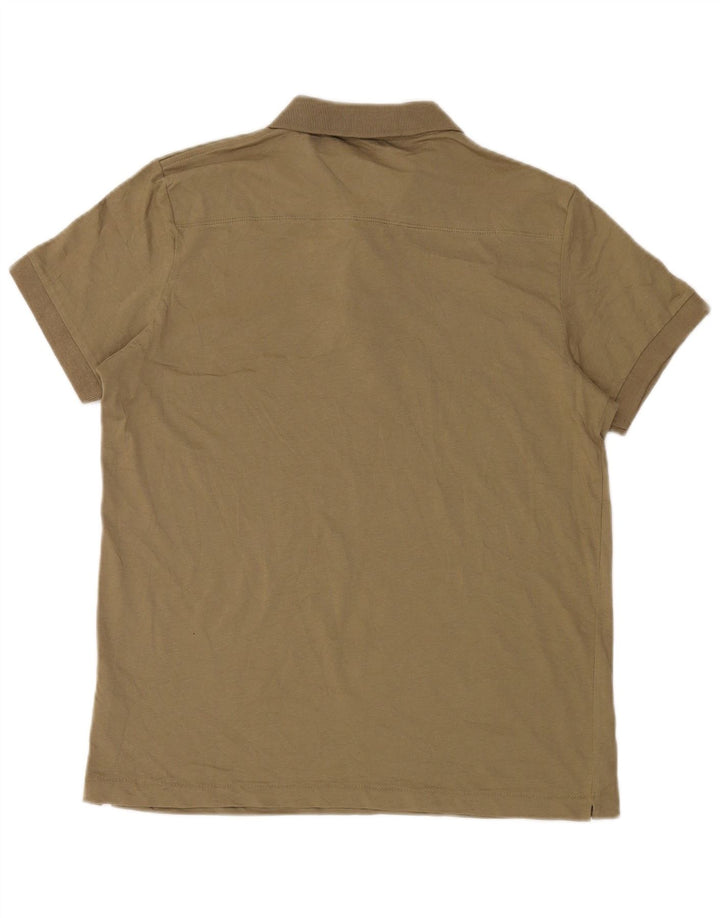 French Connection Mens Polo Shirt Large Khaki Cotton