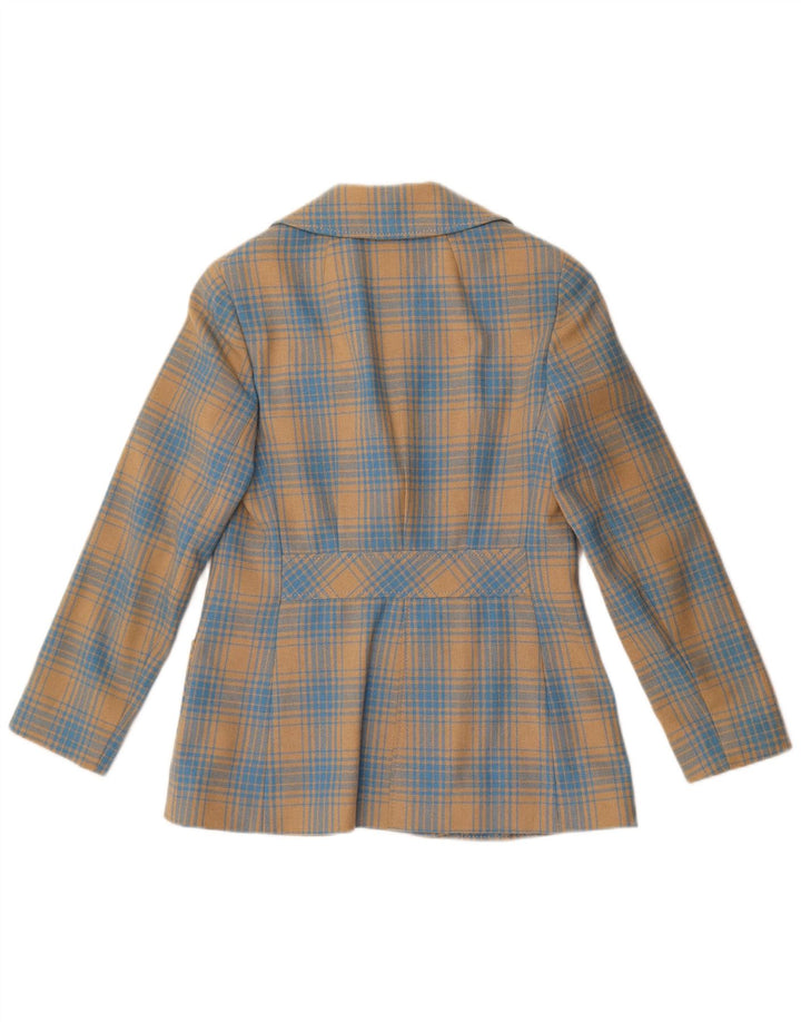 Stylbert Womens 3 Button Blazer Jacket UK 10 Small Blue Check