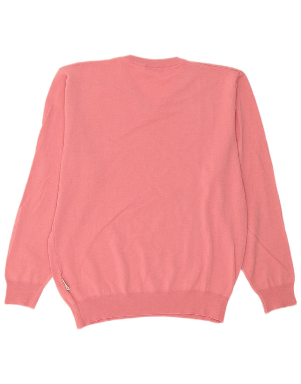 Pierre Cardin Mens V-Neck Jumper Sweater XL Pink Cotton