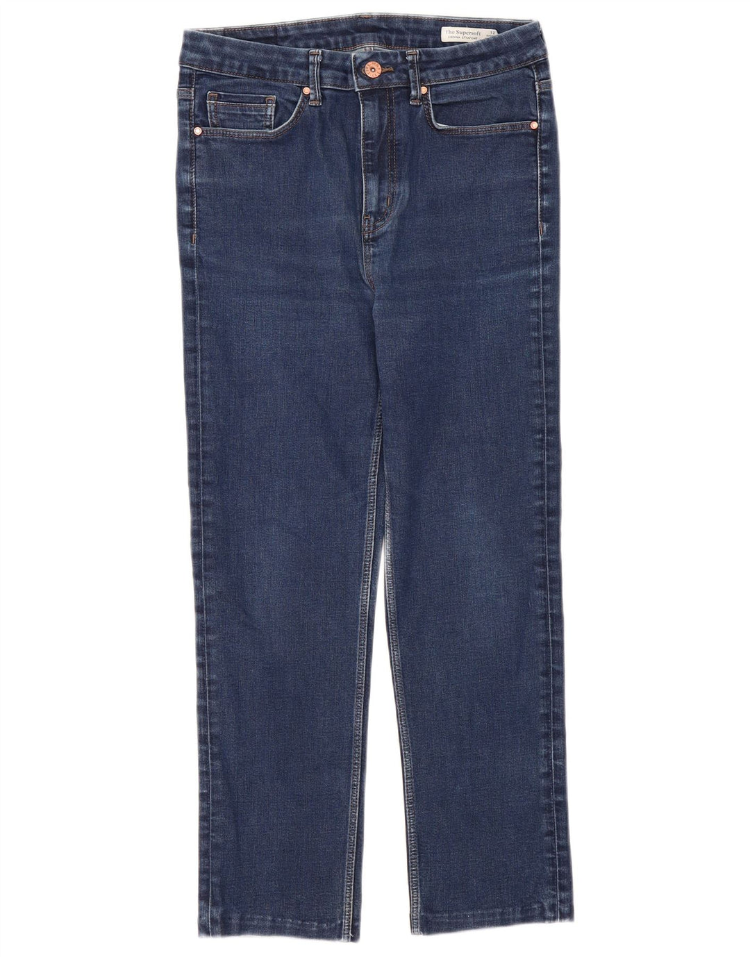 Marks & Spencer Womens Slim Cropped Jeans UK 12 Medium W30 L26 Blue Cotton