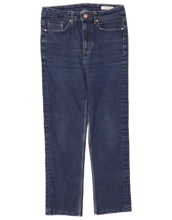 Marks & Spencer Womens Slim Cropped Jeans UK 12 Medium W30 L26 Blue Cotton
