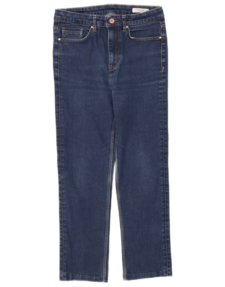 Marks & Spencer Womens Slim Cropped Jeans UK 12 Medium W30 L26 Blue Cotton