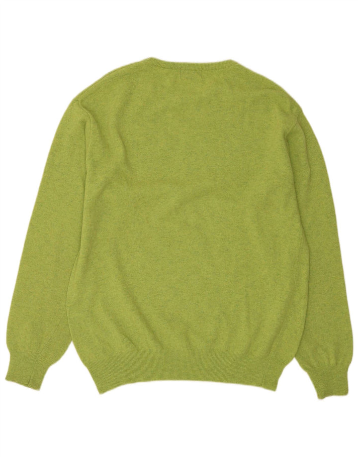 Kappa Mens Crew Neck Jumper Sweater XL Green Lambswool