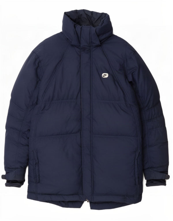 Nike Mens Padded Coat UK 42/44 Large Navy Blue Polyester