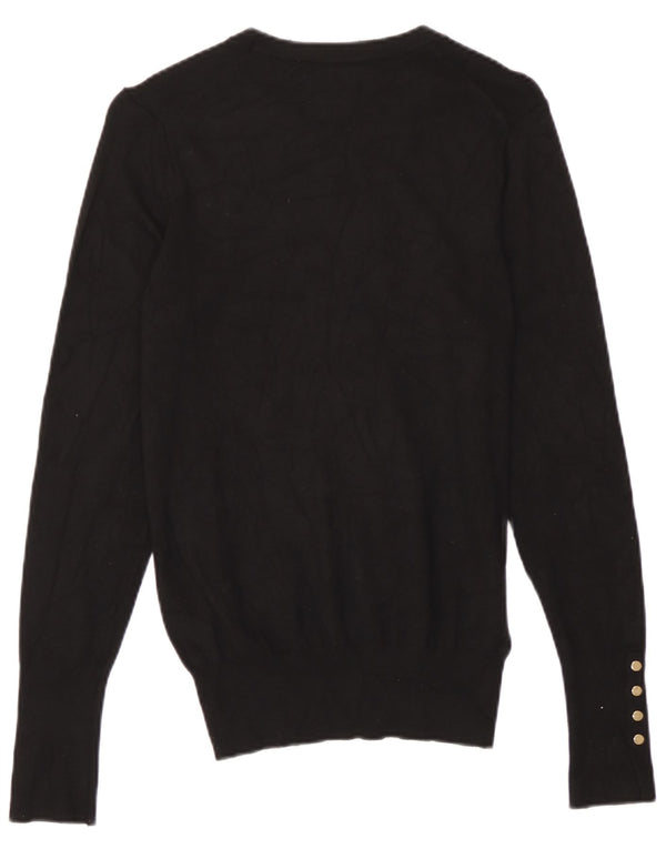 Zara Womens Crew Neck Jumper Sweater UK 12 Medium Black