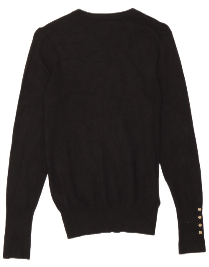 Zara Womens Crew Neck Jumper Sweater UK 12 Medium Black