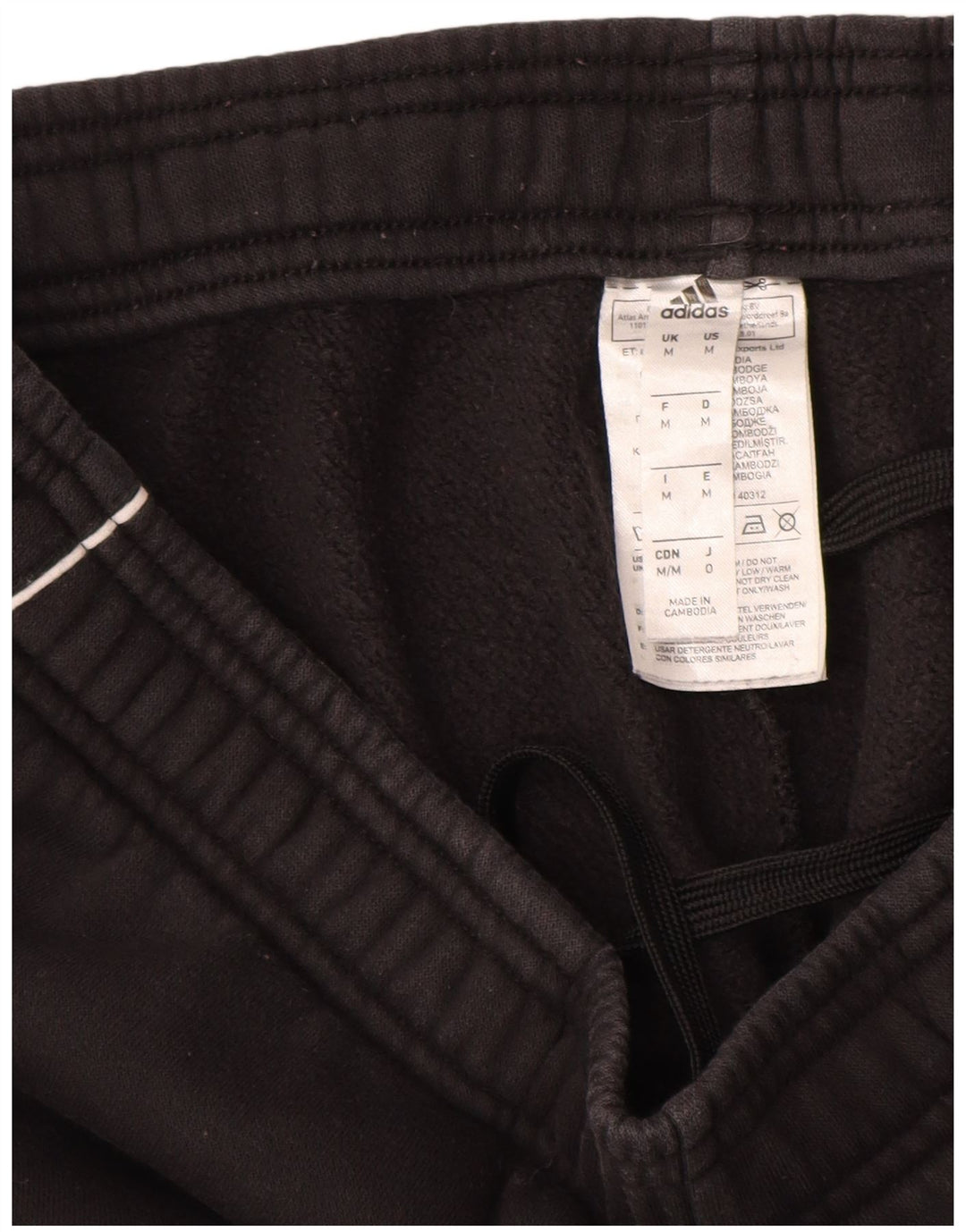 Adidas Mens Tracksuit Trousers Joggers Medium  Black Cotton