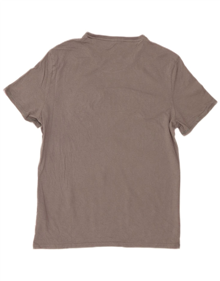 Guess Mens Slim Fit Graphic T-Shirt Top Medium Grey Cotton