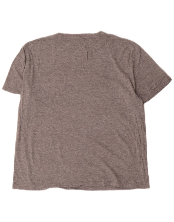 Hurley Mens Graphic T-Shirt Top Medium Grey Cotton
