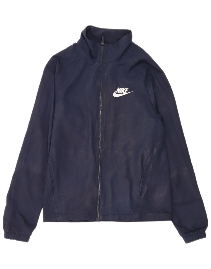 Nike Mens Tracksuit Top Jacket Small Navy Blue Polyester