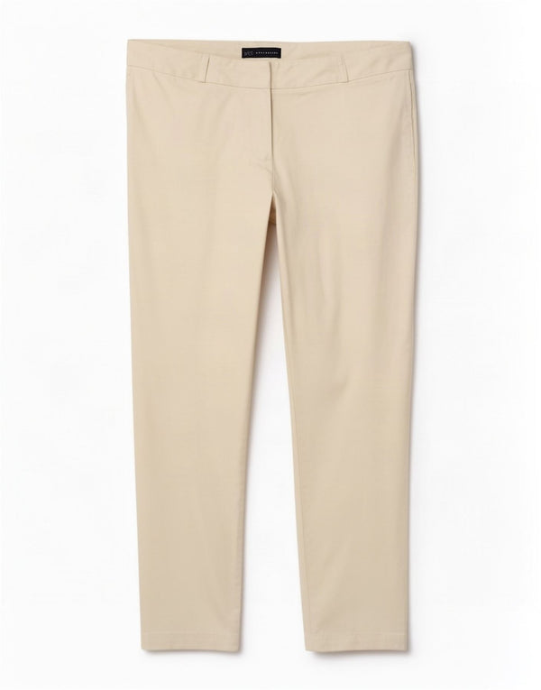 Marks & Spencer Womens Crop Chino Trousers UK 10 Small W30 L25 White Cotton