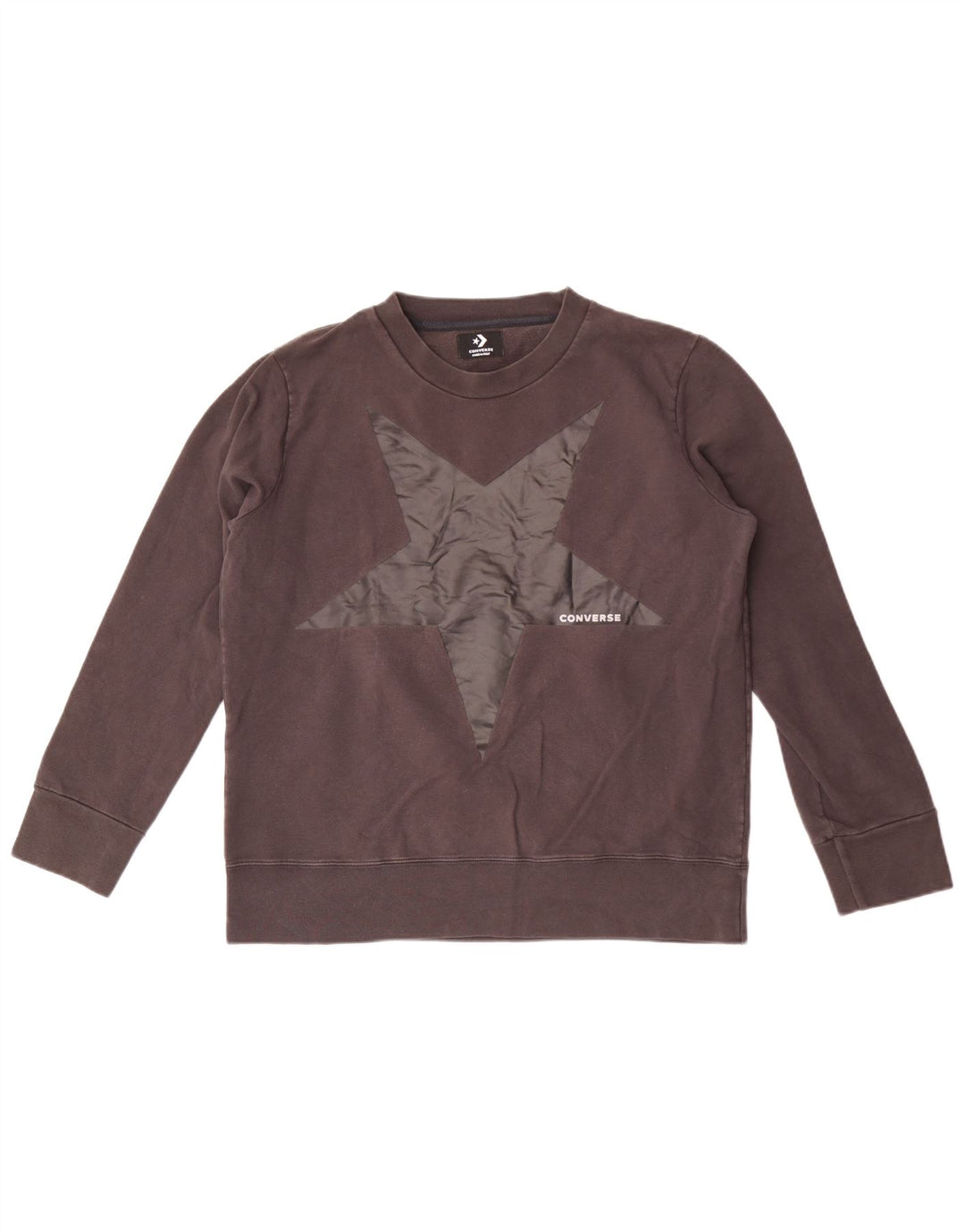 Converse Womens Graphic Sweatshirt Jumper UK 16 Large Grey Cotton