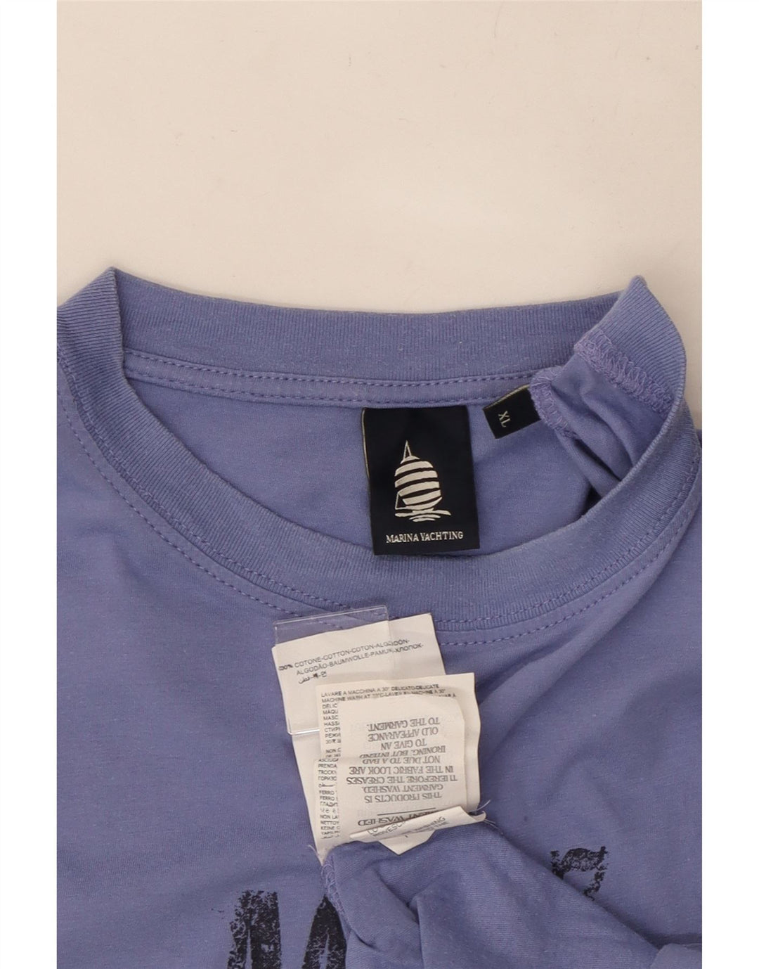 MARINA YACHTING Mens Graphic T-Shirt Top XL Blue Cotton