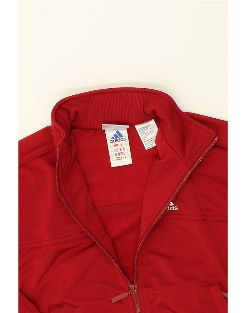 ADIDAS Boys Tracksuit Top Jacket 9-10 Years Red Polyester Vintage Adidas and Second-Hand Adidas from Messina Hembry 