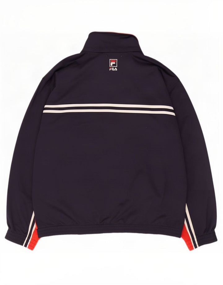 Fila Mens Tracksuit Top Jacket XL Navy Blue Colourblock Polyester