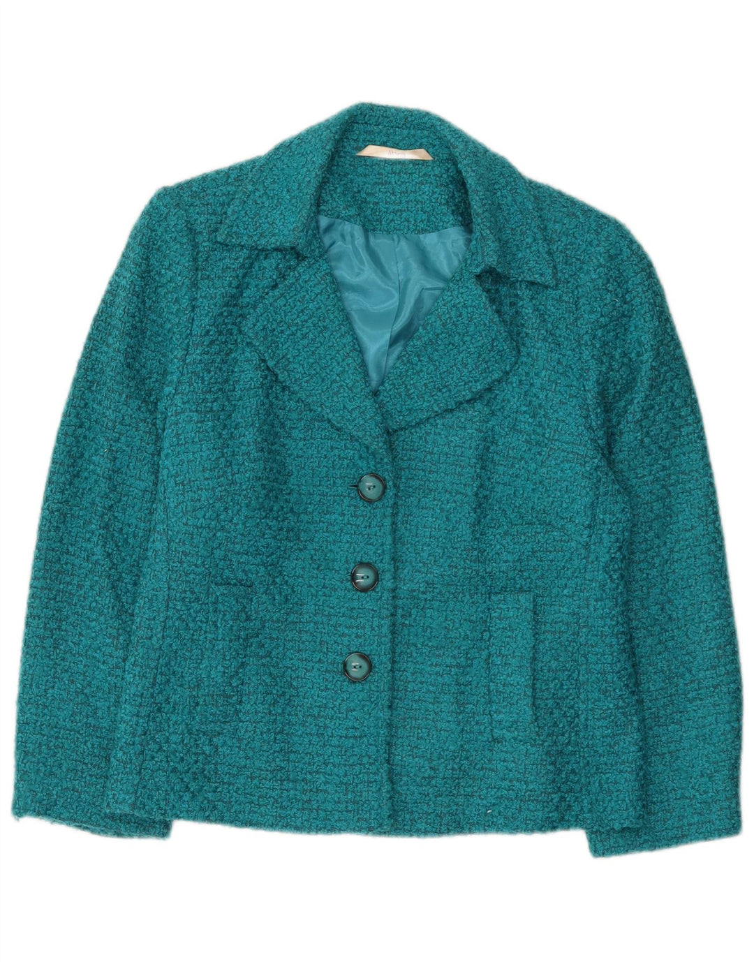 Libra Womens 3 Button Blazer Jacket UK 18 XL Turquoise Acrylic