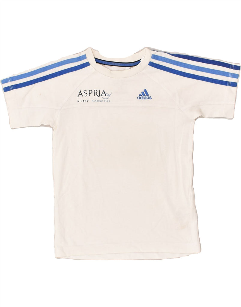 ADIDAS Boys Graphic T-Shirt Top 5-6 Years White Cotton | Vintage Adidas | Thrift | Second-Hand Adidas | Used Clothing | Messina Hembry 