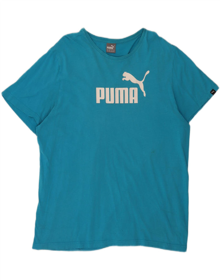 Puma Mens Graphic T-Shirt Top 2XL Blue