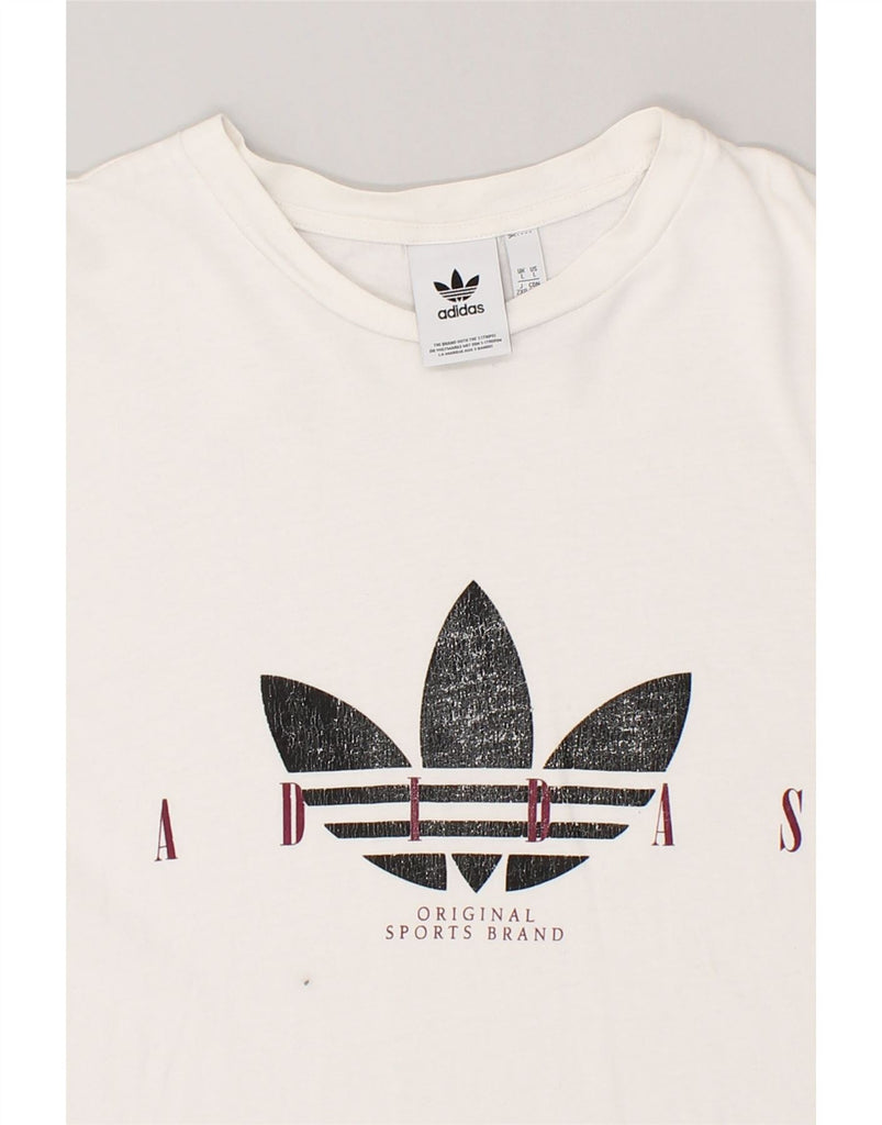 ADIDAS Mens Graphic T-Shirt Top Large White | Vintage Adidas | Thrift | Second-Hand Adidas | Used Clothing | Messina Hembry 