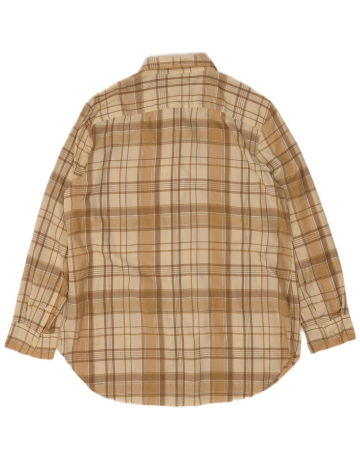 Ralph Lauren Mens Flannel Shirt Medium Beige Check Cotton