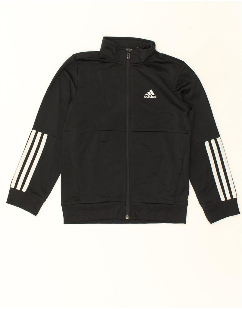 ADIDAS Boys Graphic Tracksuit Top Jacket 7-8 Years Black Polyester | Vintage Adidas | Thrift | Second-Hand Adidas | Used Clothing | Messina Hembry 