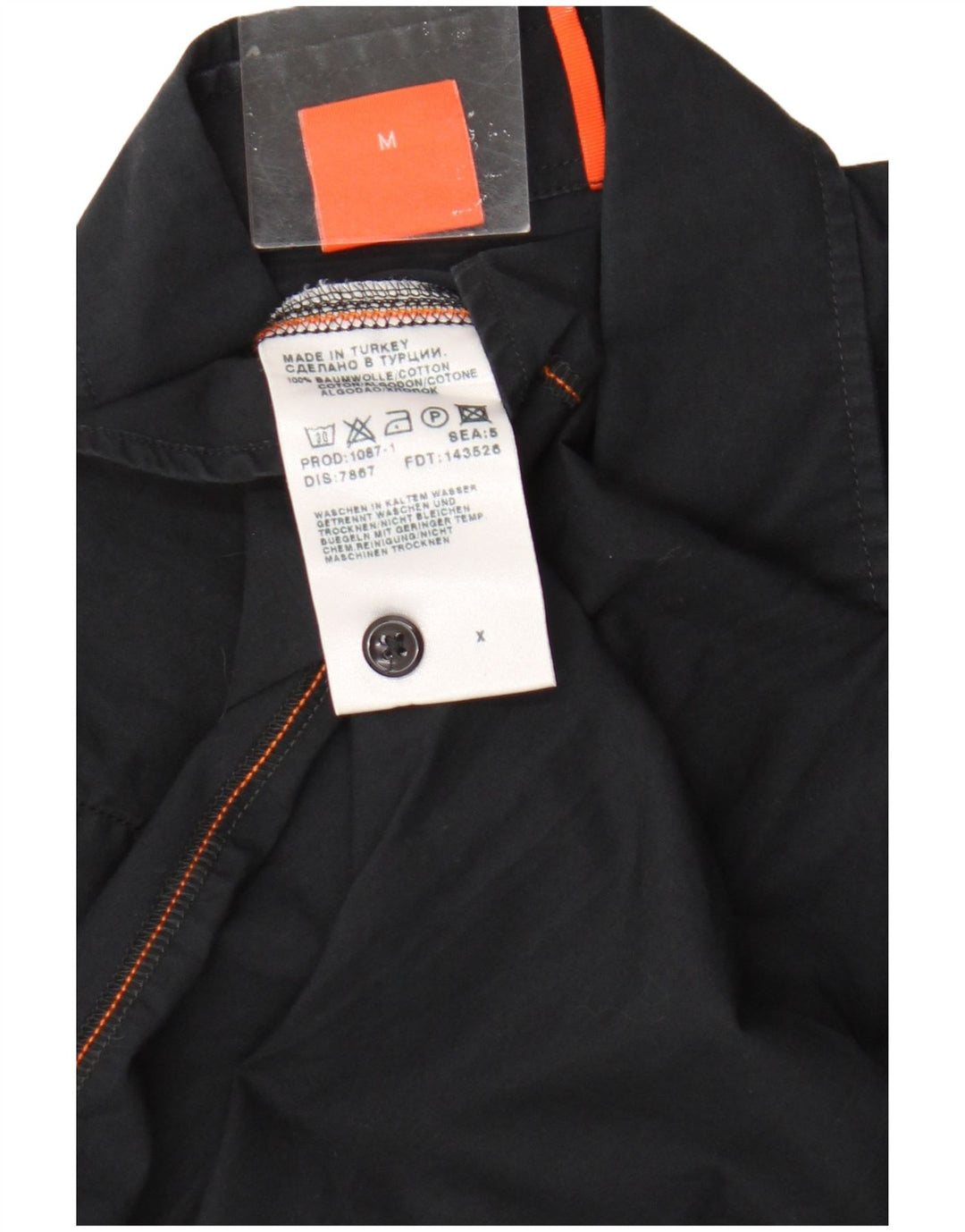 Hugo Boss Mens Shirt Medium Black Cotton