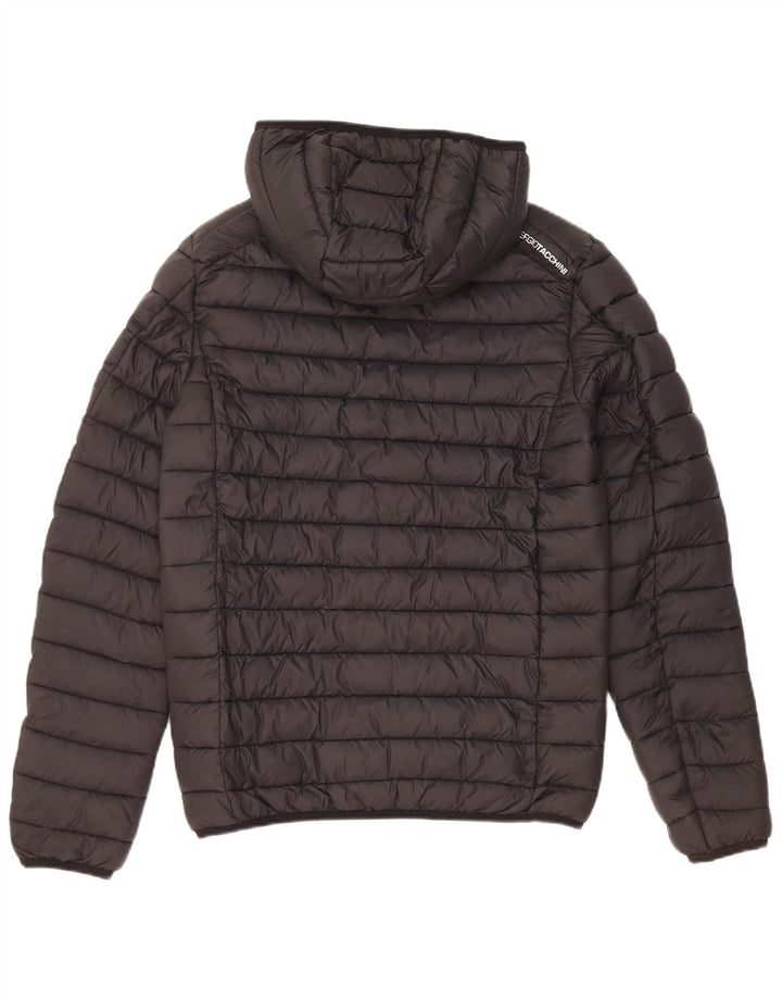 Sergio Tacchini Mens Hooded Padded Jacket UK 36 Small Black Nylon